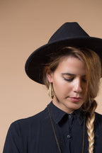 Artisan Crafted Lightweight Leaf Earrings – Oxidized Brass in Boho Style