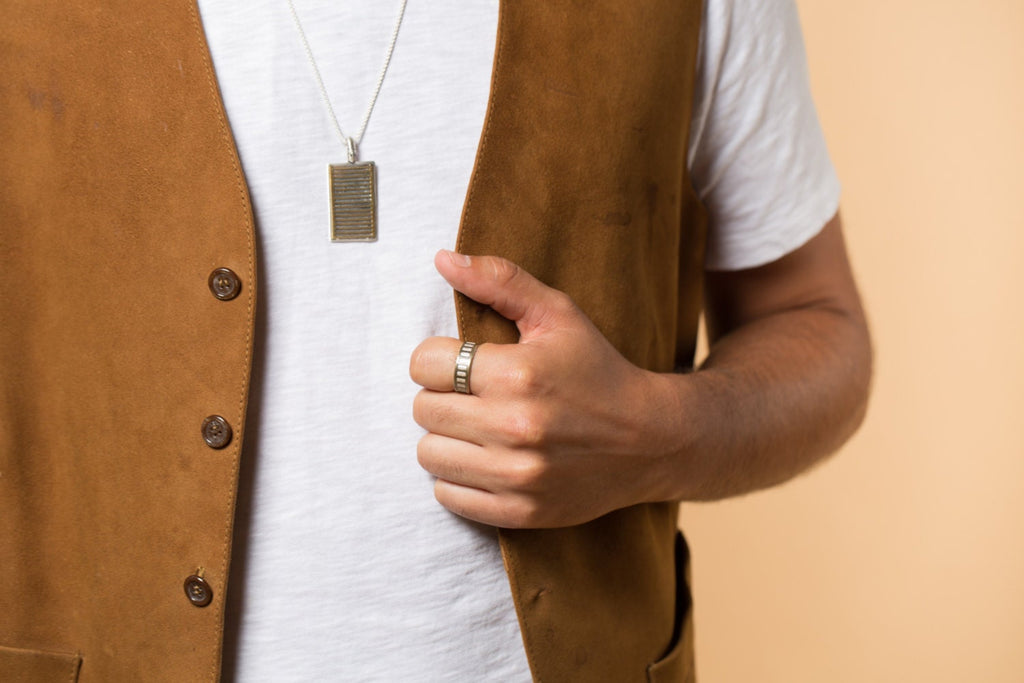 Sterling Silver & Brass Band Ring | Unisex Mixed Metals