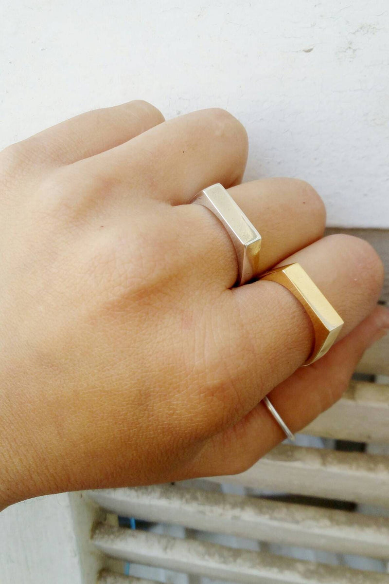 Narrow Rectangle signet Ring