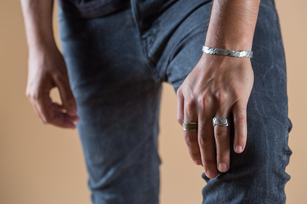 Desert-Inspired Oxidized Sterling Silver Cuff | Handcrafted 925 Unisex Bangle