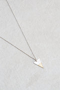 Small Triangle Pendant Necklace | Unisex Mixed Metals Silver & Brass