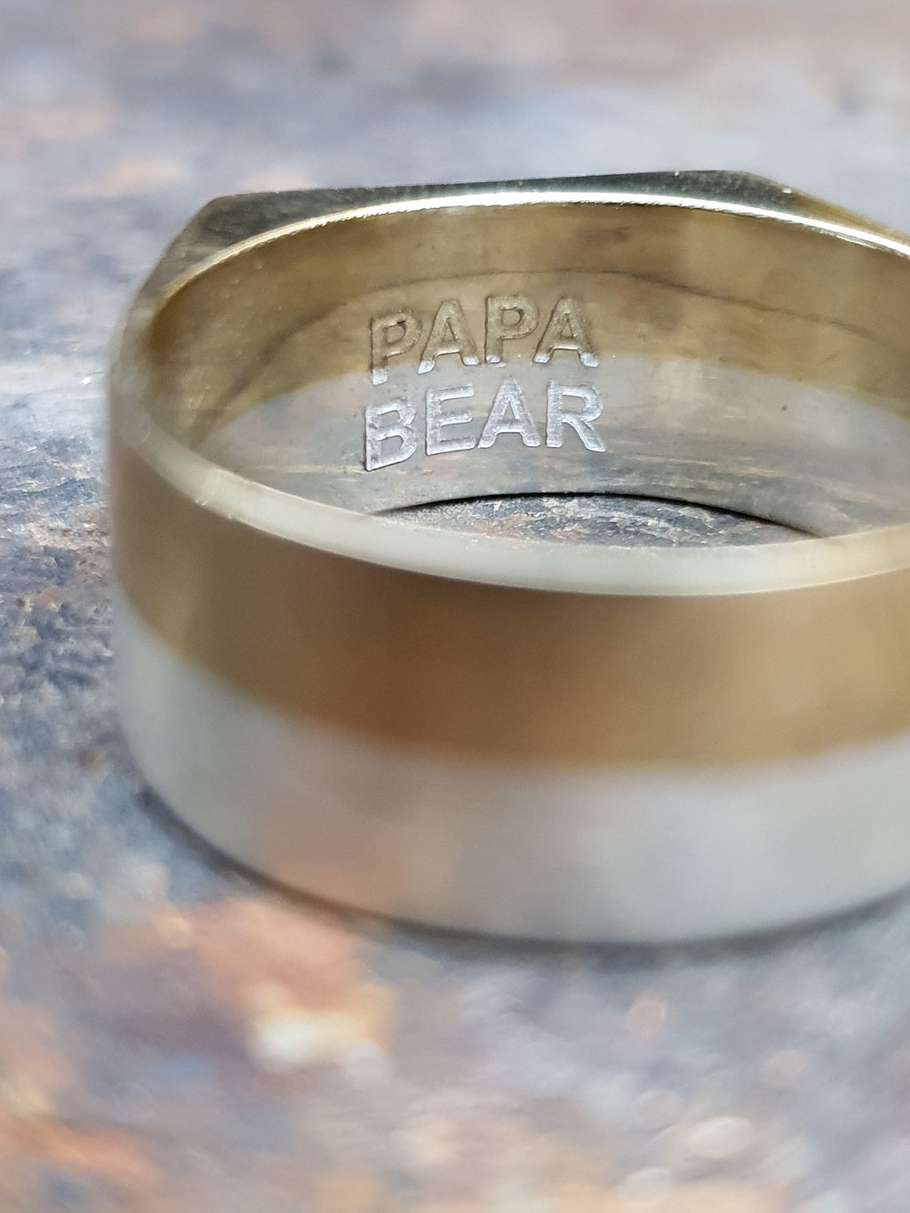 Mixed Metal Signet Ring - Bold Sterling Silver & Brass Rectangle Band - Unisex Artisan Ring