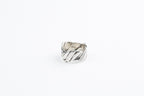 Desert-Inspired Cracked Silver Band - Thick 925 Sterling Silver Unisex Ring