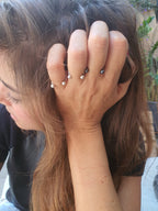 AdjustableOpen Ball Ring - Minimalist Double Sphere Stackable Band