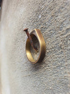 Brass narrow rectangle signet ring for men and women, pinky ring.