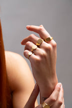 Big octagon signet ring for men and women.