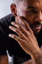 Slim Signet Ring - Narrow Rectangle signet Ring for Men & Women