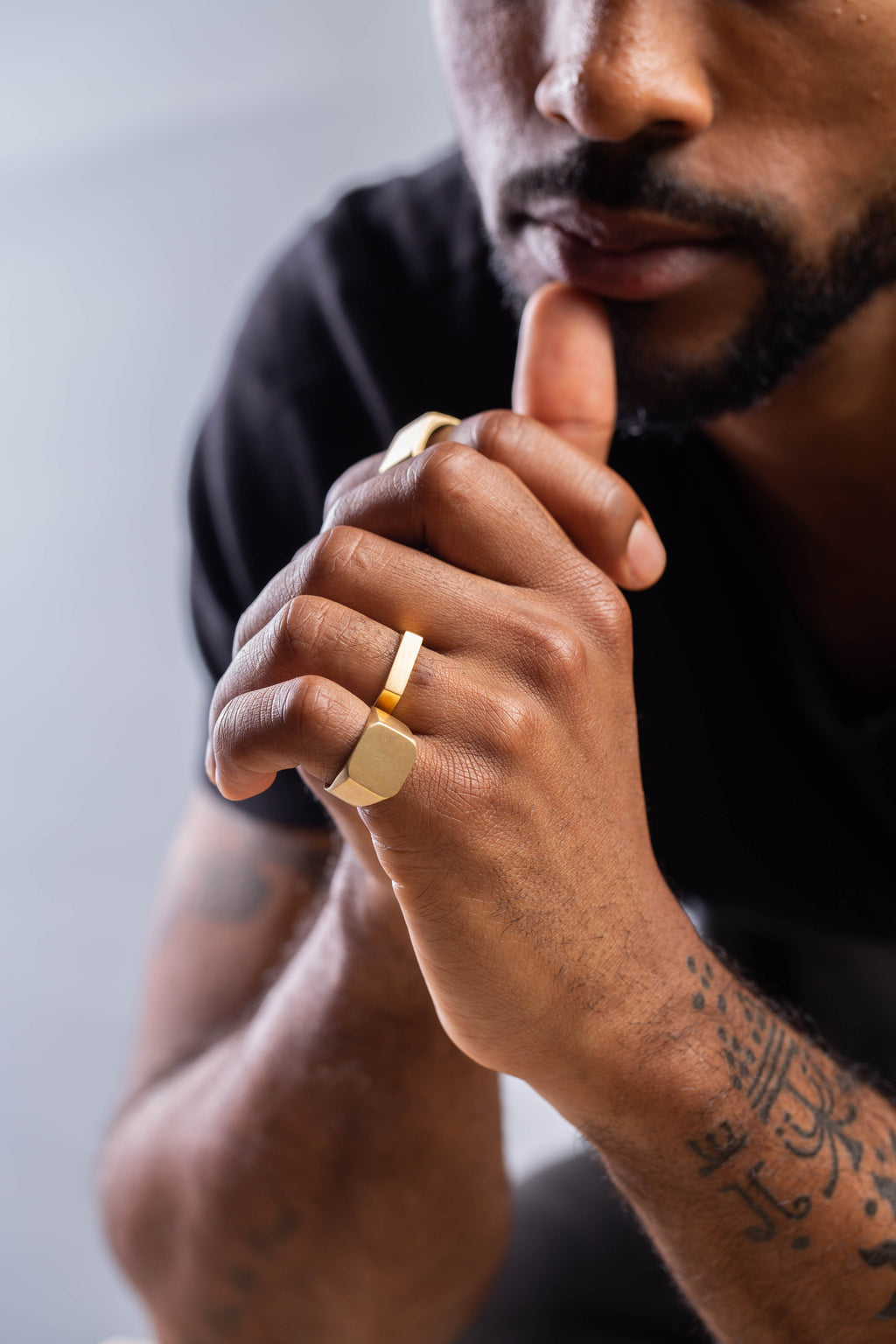 Slim Signet Ring - Narrow Rectangle signet Ring for Men & Women