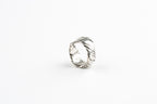 Desert-Inspired Cracked Silver Band - Thick 925 Sterling Silver Unisex Ring