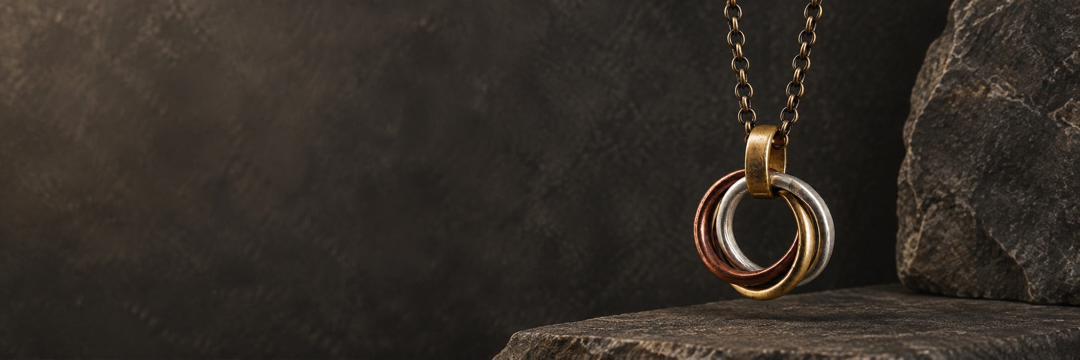 Tri-Color Woven Ring Pendant